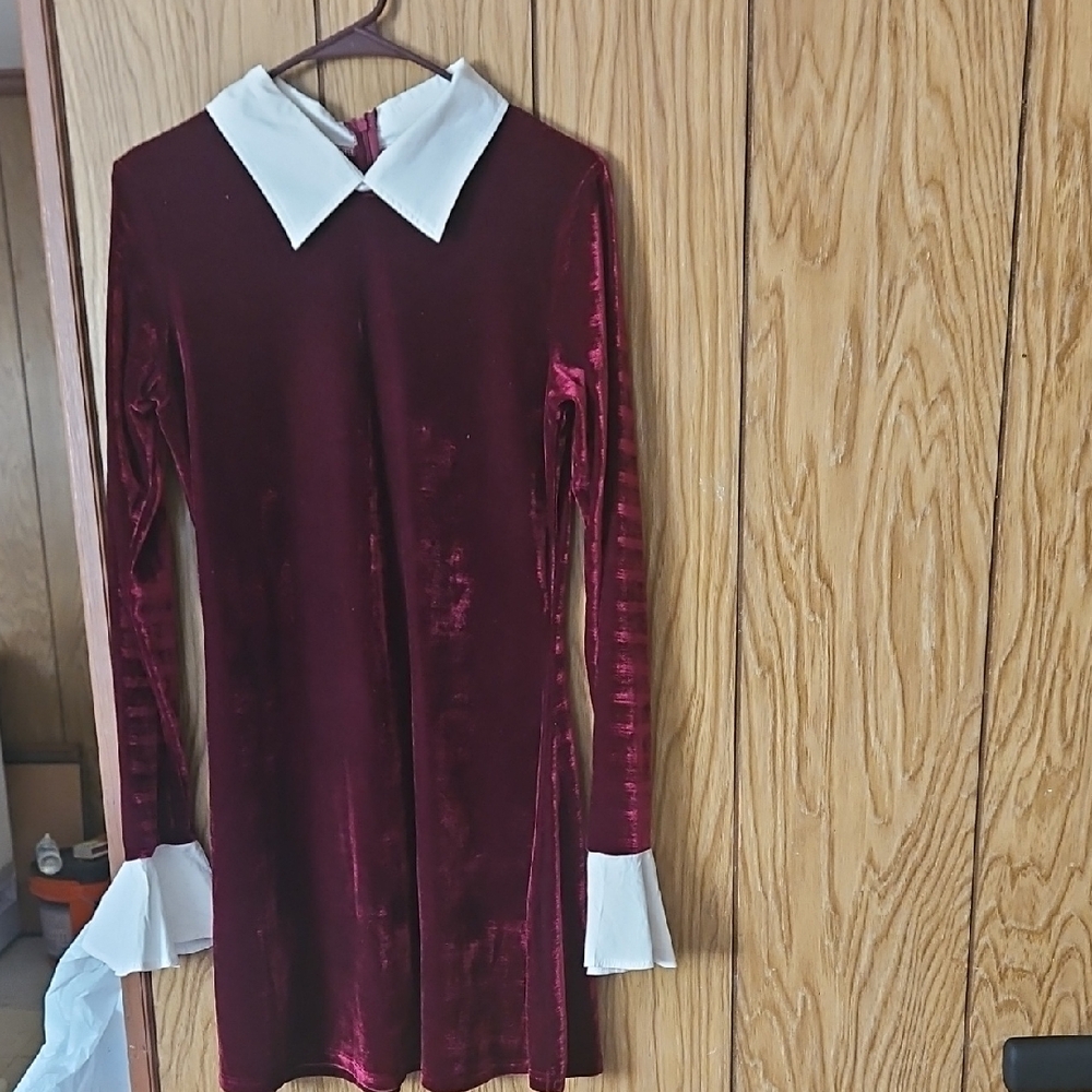 Burgundy Velvet Dress